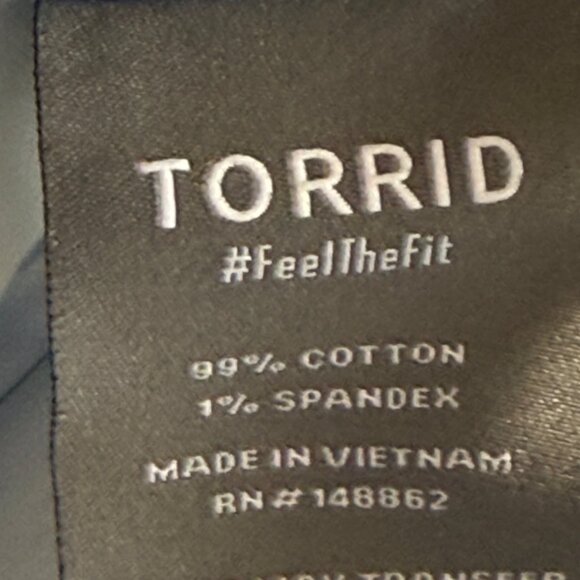 Torrid Women Perfect Wide Leg Vintage High Rise Stretch Blue Denim Jeans Sz 24R - Picture 6 of 10